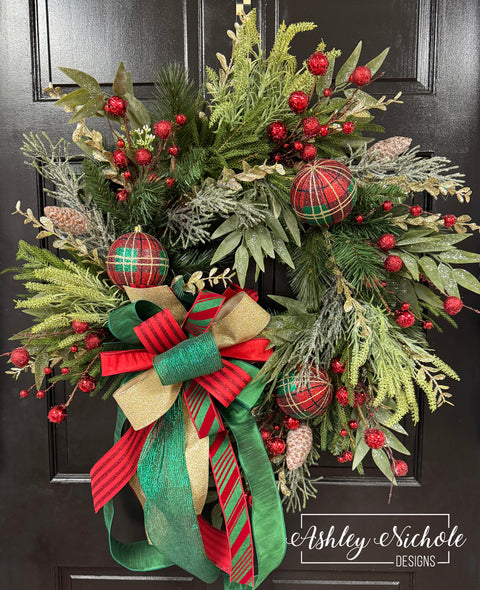 Tartan & Twinkles Christmas Wreath