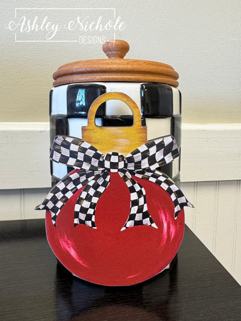 Fancy Bow - CHECKERED - Ornament - Christmas Mini Piece (Magnet/Velcro)