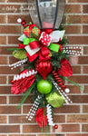26" Decorated Evergreen Lantern Swag - Matching - Santa Jolly St. Nick Wreath