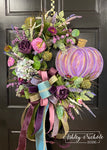 Glitz & Glam Purple Pumpkin Wreath