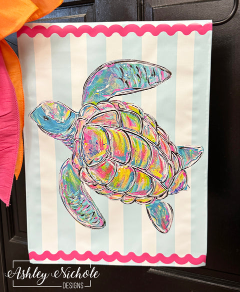 Abstract Sea Turtle - Vinyl Garden Flag