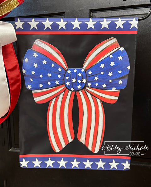Patriotic Bow - Patriotic Vinyl Garden Flag