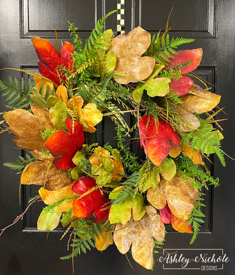 Seasons of Change Falling Leaves Wreath