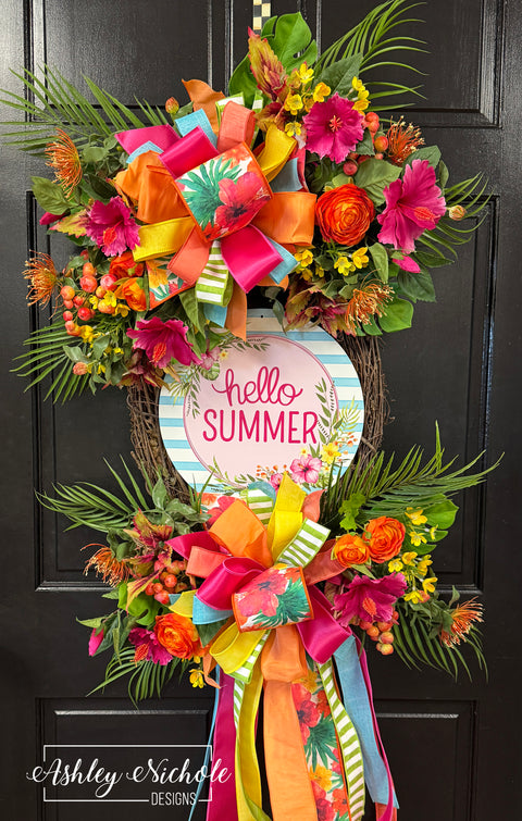 Hello Summer Tropical Wreath