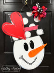 Large Hat Snowman (HEART) Door Hanger