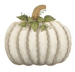 Classic Cream Metal Pumpkins - 3 Sizes (Stake/Hanger/Easel)