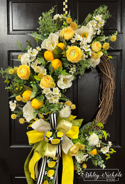 *READY to SHIP* - Lemon Grove Floral Wreath