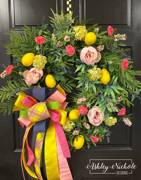 Lemons & Pastels Blossoms Wreath