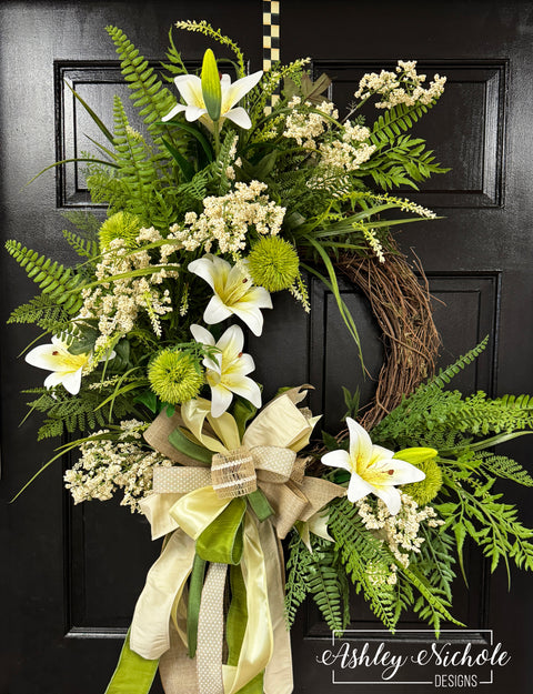 Lily & Fern Garden Wreath