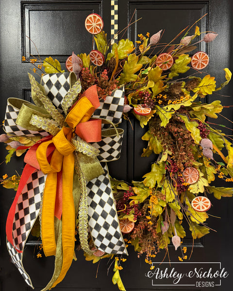 Luxurious Fall Style Leaf & Berry Wreath