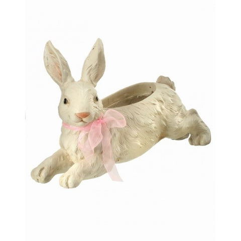 18.5" MGO Leaping Bunny Planter - White