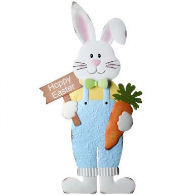 METAL HAPPY EASTER BUNNY STAKE - 15"X36"T