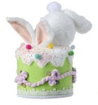 9.5" Styrofoam Furry Bunny Bottom In A Cake - Lime