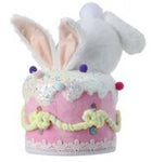 9.5" Styrofoam Furry Bunny Bottom In A Cake - Pink