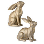 10.5" Resin Bunny - Champagne Gold - Sitting