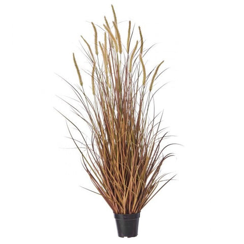 UV Treated Outdoor Fake Autumn Brown Grass Potted Plant - 48" (SET of 2)