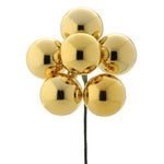 40mm Shiny Stem Ball x6 - Gold