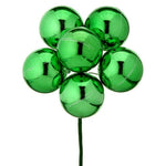 40mm Shiny Stem Ball Pick x6 - Green