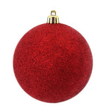 140 MM - Large Glitter Ball Ornament - Red