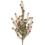 16" Mini Wild Cranberry Leaf Spray - Natural Red