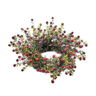 15" MINI WILD CRANBERRY LEAF WREATH