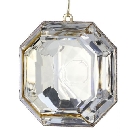 6" Acrylic Square Precious Gem Ornament - Champagne Clearbrite