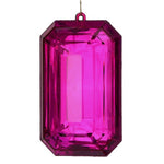 9" Acrylic Emerald Cut Precious Gem Ornament - Choose Color