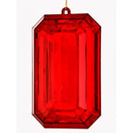 9" Acrylic Emerald Cut Precious Gem Ornament - Choose Color