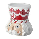 5.5" Resin Peppermint Nutcracker Candle Holder - Red & White