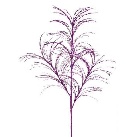 34" Glitter Pampas Grass Spray - Purple