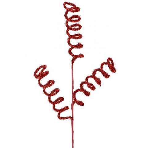 28" Glitter Curly Q Spray x3 - Red