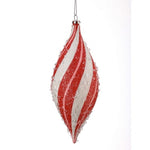 7" VP SUGAR PEPPERMINT FINIAL ORNAMENT-Red Pink White