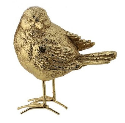 4.5" Resin Glitter Bird - Left Facing - Gold