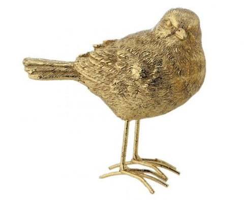 4.5" Resin Glitter Bird - Right Facing - Gold