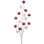 21" Pom Pom Spray with Glittered Snow - Choose Color