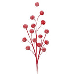 21" Pom Pom Spray with Glittered Snow - Choose Color