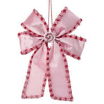 15" VELVET SWEETS BOW ORNAMENT W/CANDY - Pink