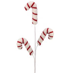 26" CHENILLE GLITTER CANDY CANE SPRAY X3