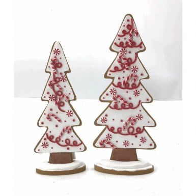 11-13" CLAY DOUGH PEPPERMINT TREES SET/2