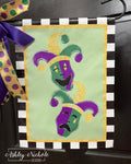 Mardi Gras Masks Stacked Vinyl Garden Flag