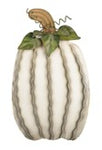 Classic Cream Metal Pumpkins - 3 Sizes (Stake/Hanger/Easel)