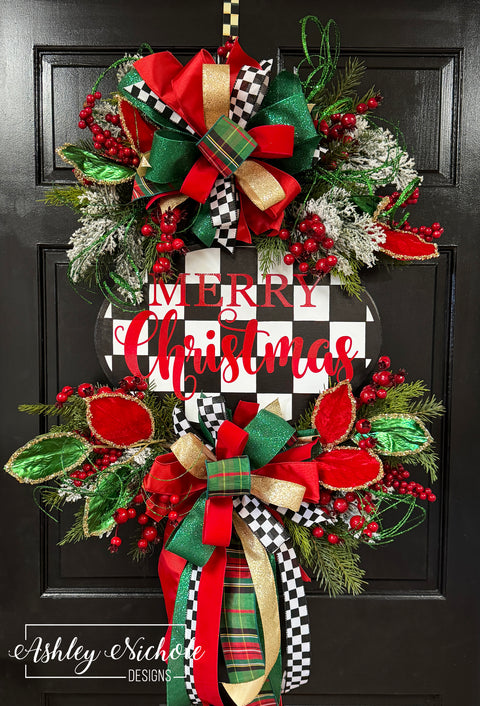 "Merry Christmas" Plaque Oval Wreath