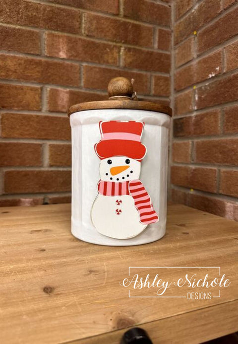 Peppermint Winter Snowman  - Winter Valentine Mini Piece (Magnet/Velcro)