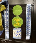 Monogrammed Chinoiserie Pot Topiary - Vinyl Garden Flag