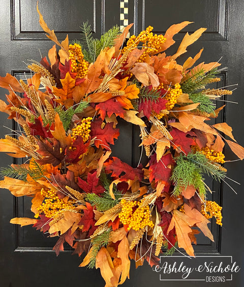 Mountain Leaves of Fall Wreath