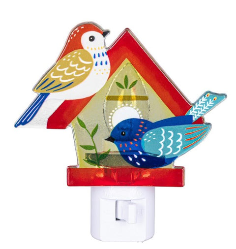 5.25" What She Shed Birdhouse & Birds Night Light - Glass