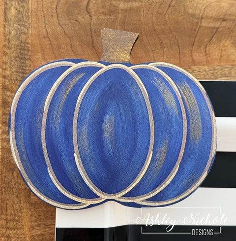 Navy Blue Distressed Pumpkin - Mini Piece (Magnet/Velcro)