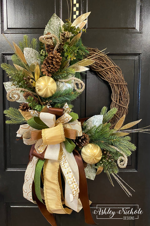 Neutral Winter Round Wreath