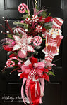 Nutcracker - Pink & Red Candy Christmas Wreath