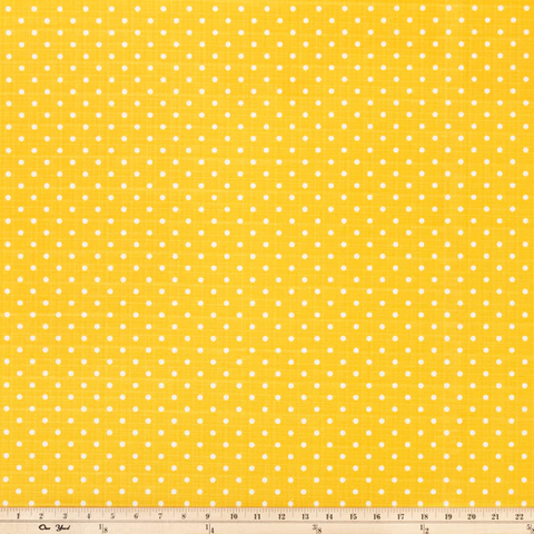 Outdoor Pillow - Yellow with White Mini Dots